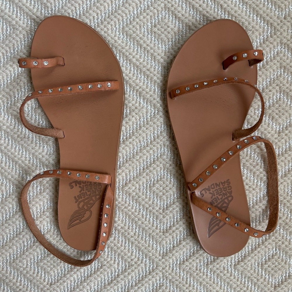 ANCIENT GREEK SANDALS
Apli Eleftheria Swarovski crystal-embellished leather
